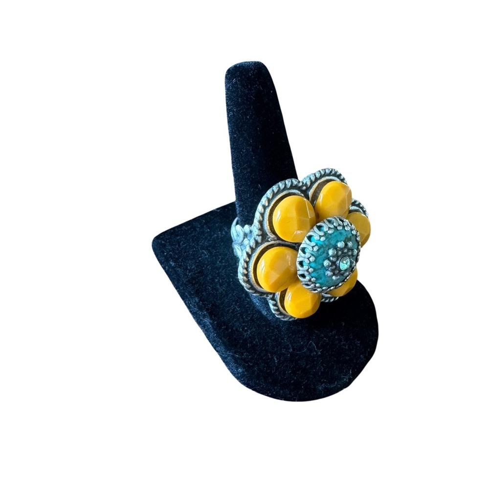 Ollipop USA Orange Flower Adjustable Ring